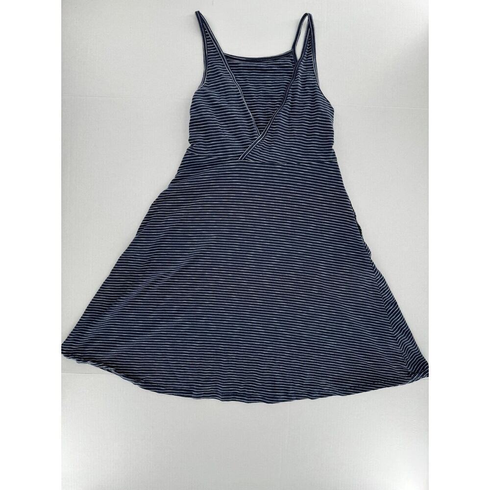 Toad & Co Dress Size Small Organic Cotton Striped V Neck Back Outdoor Casual​​ - Picture 4 of 13